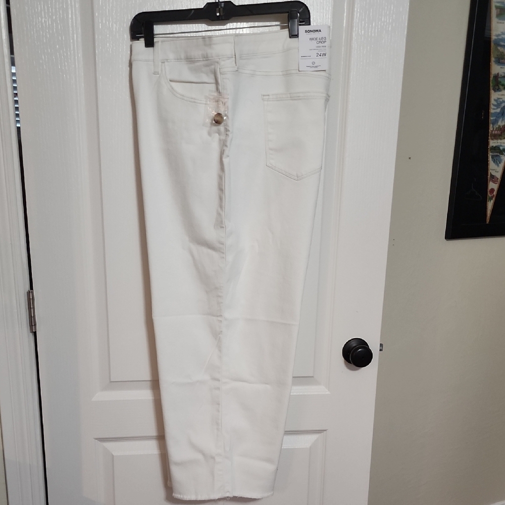 Sonoma White Straight Wide Leg Jeans NWT